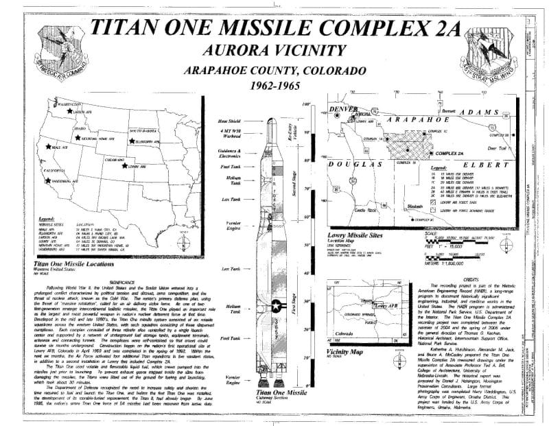 A map of the titan one missile complex.