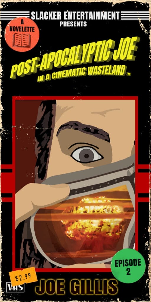 Un cartel de «Joe postapocalíptico», una emocionante serie de ciencia ficción ambientada en un mundo postapocalíptico.